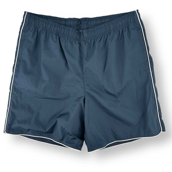 Lands' End Swim Shorts Womes Size Large Blue White Lined - Picture 1 of 4